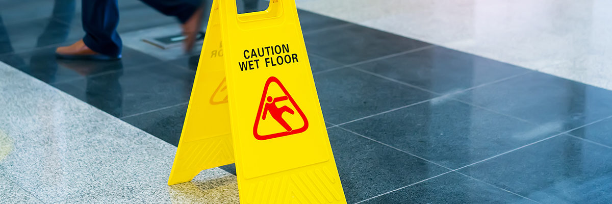 Health safety caution wet floor