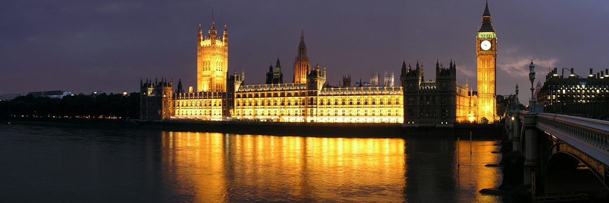 Westminster Parliament Big Ben night banner